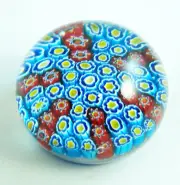 M Design Art Glass Mouth Blown Rainbow Ex Large Size Millefiori Paperwei...