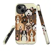 For Apple iPhone 13 Case, Armour Back Cover, Seamless Dogs