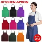 Plain Apron Bib Washable Pocket Butcher Waiter Chef Cafe Kitchen Cooking Craft