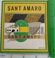 SANT AMARO - OUTER CIGAR BOX LABEL -ORIGINAL - APRX 4 × 4.5