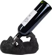 BRUBAKER Wine Bottle Holder Thirsty Dog -Black Labrador-Drunk Animals- Polyresin