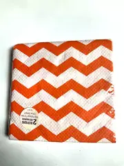 Orange Napkins Chevron and Dots Orange and white 16ct Party Supply