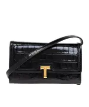 Tom Ford T-Logo Plaque Chain Wallet One size black