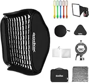 GODOX 32x32inch / 80x80cm Foldable Softbox & Grid with Godox S2 S-Type Speedlite Bracket Bowens Mount and Carrying Case for Godox V1 AD200Pro AD400Pro AD200 V860II TT685 TT600 Series and other Flashes