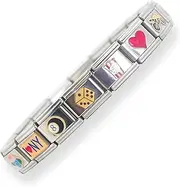 [2CUTECHARMZ] Stylish Italian Charm Bracelet, 18 charm bracelet with unique designs. 6.9 inches long, interchangeable charms…, Standard, enamel, enamel