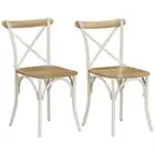 vidaXL Cross Chairs 2 pcs White Solid Mango Wood HEE
