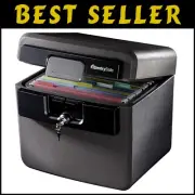Compact Fireproof and Waterproof Safe with Key Lock - 0.65 Cu Ft Security