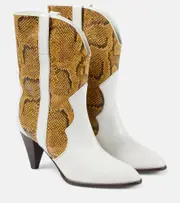 [Isabel Marant] Isabel Marant Witney snake-effect leather ankle boots UK 6 white