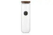 12x Air Tight Glass Storage Jar Wooden Lid 1.65L Food Canister Kitchen Container