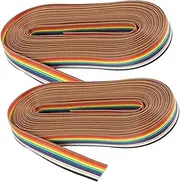 OSALADI 10pin Rehearsal Line 2 Packs of 5m Flat Ribbon Jumper Cable for Home Office
