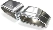 1 Pair Car Exhaust Tip Compatible For X3 X4 G08 30i 2022 Square Exhaust Tip Black Muffler Tips Welding Exhaust System X Series Nozzle(Silver)