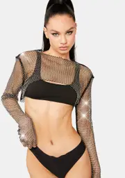 Mystic Bling Elite Fishnet Crop Top