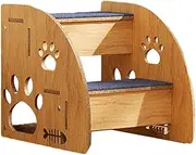 Wooden Pet Stairs, Pet Stairs for Dogs and Cats, Non-Slip Bottom Design Pet Stairs Step, High Bed Climbing Dog Bed Steps, 2,3,4 Step Wooden Dog Stairs for Large/Medium/Small Dogs & Cats, Pet Supplies