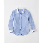 【天普小棧】A&F ABERCROMBIE&FITCH PREPPY POPLIN SHIRT薄款長袖襯衫M/L號