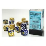 Dice - 16mm - Gemini Blue/White ( Dice Set 12 X W6)