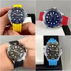20mm Rubber Curved End Fit Watch Strap Band Made For Omega Seamaster 300M