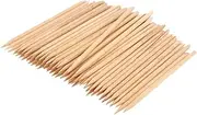 Labymos 100pcs Design Orange Wood Stick Cuticle Pusher Remover Mani Care Professional Mani Tools Accessories