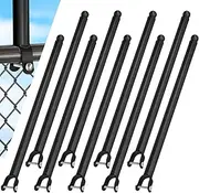 9 Pack Chain Link Fence Extension, 25.2'' Fence Extension Height, Galvanized Post Extender for Dogs and Privacy (1-3/8'', Black)