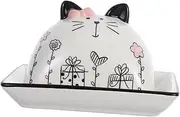 Cabilock Butter Container with Lid Elegant Porcelain Butter Dish for Cheese and Butter Storage Multi Purpose Kitchen Holder Farmhouse Style Keeps Food Fresh and Odor