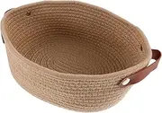 Levemolo Cotton Rope Woven Storage Basket with Handles Multi Functional Decorative Organizer for Home Office and Nursery Stylish Lightweight Design for and Tidiness