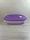 Tupperware Lunch or Kitchen Storage Container with Purple Vented Lid New!