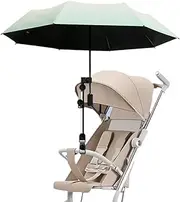 Nakazawa Stroller Umbrella With Adjustable Universal Clamp,Clip On Umbrella With Clip On UPF 50+ Great for Pushchair,Strollers，Beach Chair（gradient green）