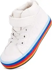 [BMCiTYBM] Toddler Boys Girls Walking Shoes High Top Tennis Canvas Sneakers(Infant/Toddler)