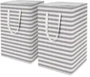 WISELIFE 2-Pack Laundry Hamper 75L Collapsible L Laundry Baskets 24.4"(H) GREY