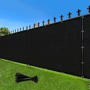 LOVE STORY 6'x 50' Fence Privacy Screen Outdoor Mesh Fencing Covers Screen Fence Wind Block with Grommets for Patio Garden Wall Backyard, Black (We Make Custom Size)