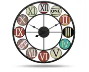 European Roman Numerals Retro Bedroom Living Room Creative Clock Study Study Decorative Clock-Black