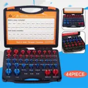 44x Inch & Metric Set Nut&Bolt Thread Checker Identifier Thread Gauges Box