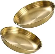 Vaguelly 2Pcs Stainless Steel Dipping Dish Kimchi Sauce Serving Bowls for Condiments Appetizers and Snacks Convenient Kitchen Supply for Home Restaurant and Buffet
