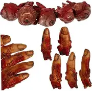 Halloween Decorations 15 Pieces Broken Fake Body Parts Bloody Decoration Scary Halloween Props Fake Fingers Eyeballs Horror Props Halloween Horror Haunted Room Vampire Zombie Party Favors