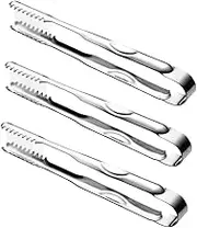ABOOFAN 3pcs Medium Stainless Steel Ice Tongs Thick Food Serving Tong for Home Cafe Parties for Ice Sugar Appetizers and Buffets