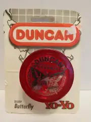 Vintage Duncan BUTTERFLY Yo Yo ~ Red, 1994 Made in USA 3058NP In Package Yo-Yo