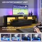 RGB LED TV Cabinet Entertainment Unit Stand Storage Drawers Gloss White/Black