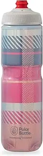 Polar Bottle Breakaway Insulated Bike Water Bottle - BPA Free, Cycling & Sports Squeeze Bottle (Tartan - Bonfire Red/Orange, 24 Oz)