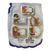 VTG Christmas Holiday Gift Hang Tags Santa Snowmen Mouse Angel Package Of 100