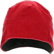 [GAROZATION] Men's Windproof Outdoor Riding Hat Warm Cold Cap for Cycling Double-Sided Ear Beanie for Autumn Activities Red Black