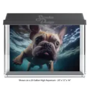 Funny Cute French Bulldog Polyester Fish Tank Glass Backdrop Aquarium Background