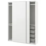 PAX / HASVIK wardrobe combination, white/white, 150x43x201 cm