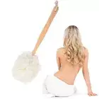 Long Handled Exfoliating Bath&Shower Brush Luffa Sponge With Long Wooden Handle!