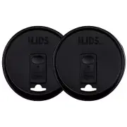 Mason Jar Drink Lid, Wide Mouth, Black, Pack of 2