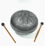 Large Steel Tongue Drum 8 inch 8 Note Chakra Hand Pan Tank Happy Drum Mallet