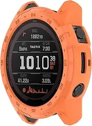 Protector Intended for Garmin Euduro 2/Tactix 7 Case Cover TPU Shatter-Resistant Protective Case Intended for Garmin Euduro 2/Tactix 7 (Orange)