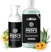 Skin Elements Men's Intimate Wash JUMBO Pack | with Refill | For 180 Days | 14.2 fl. oz | pH Balanced Hygiene Foaming Wash | Prevents Bad Odor | with Tea Tree Oil | Genital Wash | Super Saver Pack |
