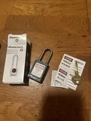 Master Lock Padlock 3 Pack 410BLK Lock Out Safety Padlock With Key Black 3 1/2”