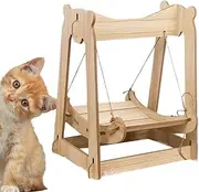 Wooden Cat Hammock Swing, Wooden Cat Hammock Bed, Kitten Hanging Bed, Cat Bed for Indoors, Cat Hammock, Cat Couch for Cats, Dogs, Bunnies, Kittens and Small Animals