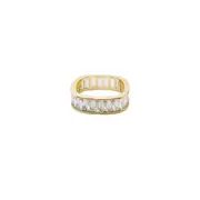 Square Zircon Row Diamond Ring Elegant Jewellery Women Luxury Fashion