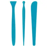 3pcs Plastic Clay Tools Double-Headed Modeling Sculpting Pottery Tool Navy Blue